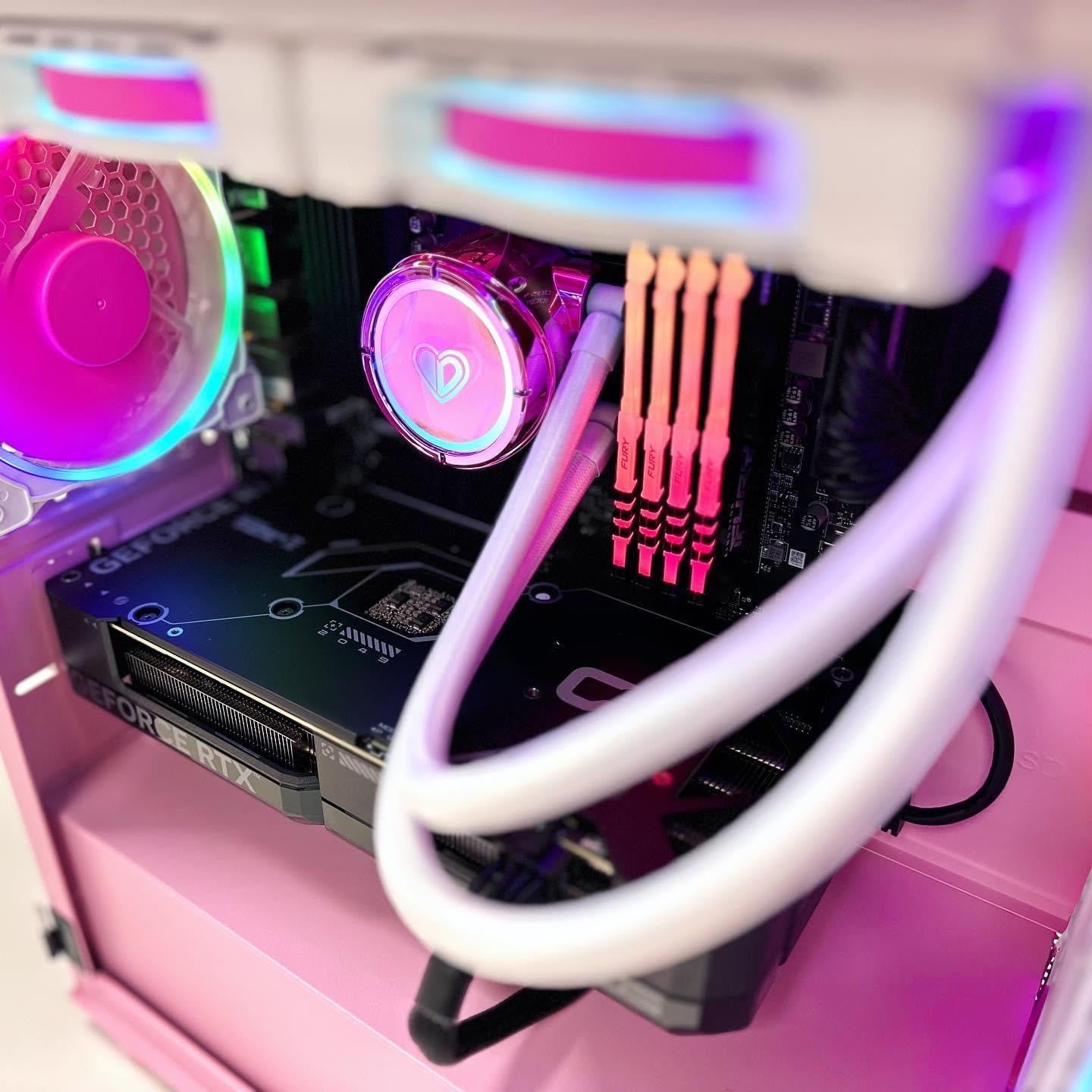 pink computer setup